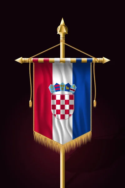Flaga Chorwacji. Świąteczny baner pionowe. Ściana wiszące — Wektor stockowy