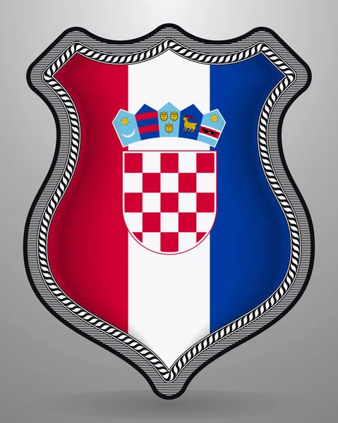 克罗地亚的旗子。矢量徽章和图标 — 图库矢量图片