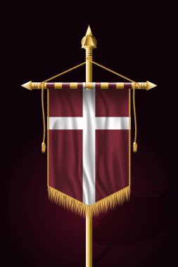 Denmark Orlogsflaget Variant Flag. Festive Vertical Banner. Wall clipart