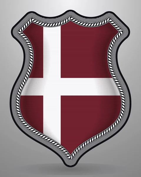 Danimarca Orlogsflaget Variant Flag. Badge vettoriale e icona — Vettoriale Stock