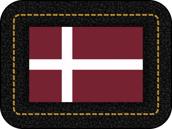 Dänemark orlogsflaget Variante Flagge. Vektor-Symbol auf schwarzem Leder — Stockvektor