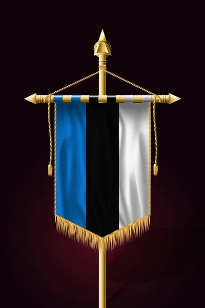 Flagge Estlands. Festliche vertikale Fahne. Wandbehänge — Stockvektor