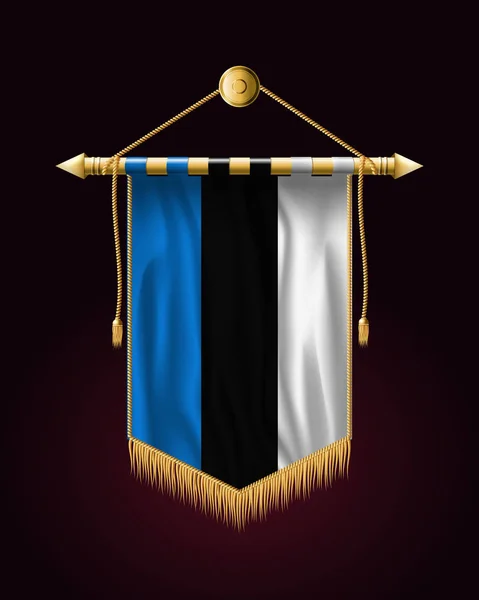 Flag of Estonia. Festive Vertical Banner. Wall Hangings — Stock Vector