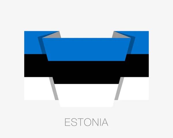 エストニアの旗。フラット アイコンと国の名前の旗を振って — ストックベクタ