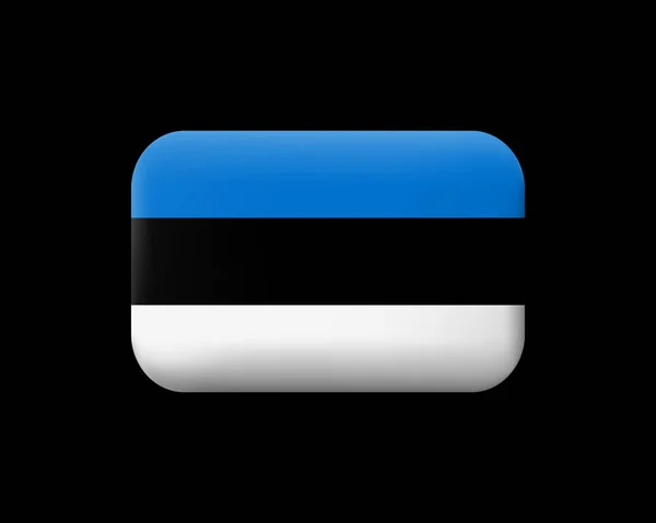 Estonya bayrağı. Keçeleşmiş vektör simgesi ve düğme. Dikdörtgen Shap — Stok Vektör