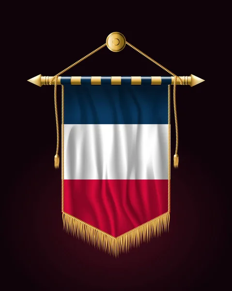 Flag of France. Festive Vertical Banner. Wall Hangings — Stock Vector