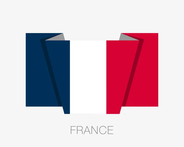 Flag of France. Flat Icon Waving Flag with Country Name — Stock Vector