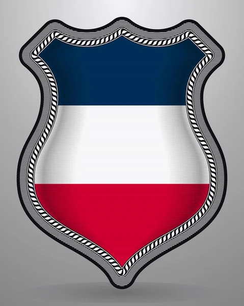 Bandiera della Francia. Badge vettoriale e icona — Vettoriale Stock