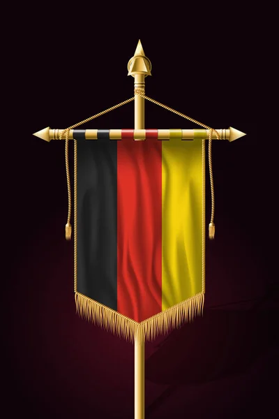 Flagge Deutschlands. Festliche vertikale Fahne. Wandbehänge — Stockvektor