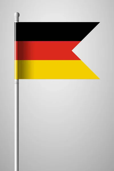 Bandera de Alemania. Bandera Nacional en asta de bandera. Ilustración aislada — Vector de stock