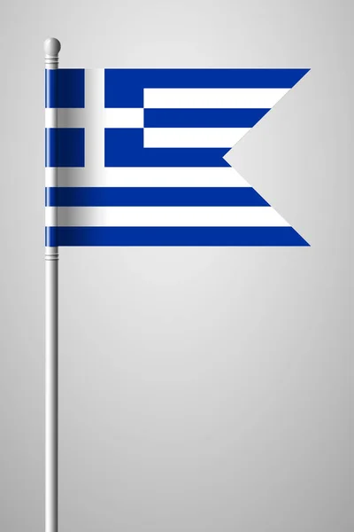 Drapeau de Grèce. Drapeau national sur Flagpole. Illustration isolée — Image vectorielle