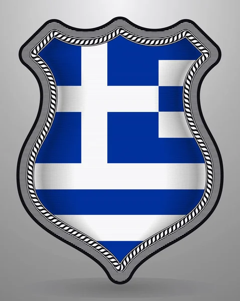 Bandera de Grecia. Insignia de Vector e Icono — Archivo Imágenes Vectoriales