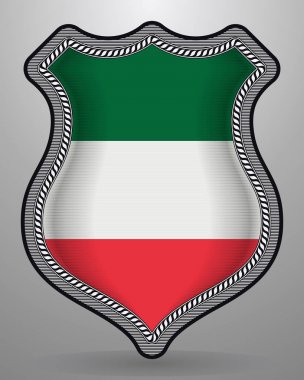 İtalya bayrağı. Vektör rozet ve simge