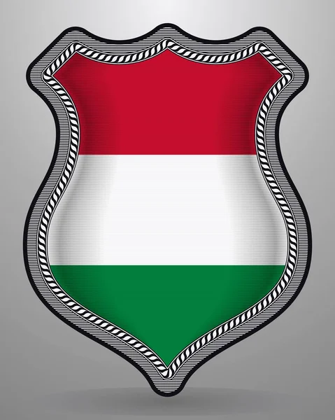 Bandera de Hungría. Insignia de Vector e Icono — Vector de stock