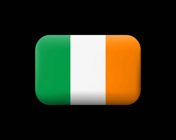 Drapeau d'Irlande. Icône vectorielle et bouton. Shap rectangulaire — Image vectorielle