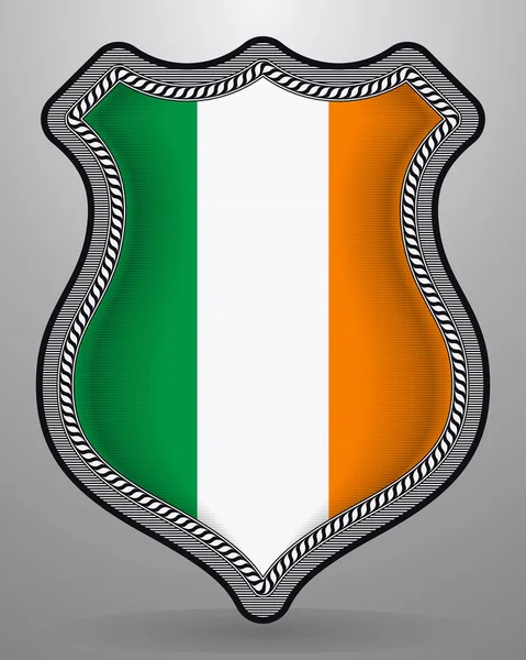 Flag of Ireland. Vector Badge and Icon — Stock Vector