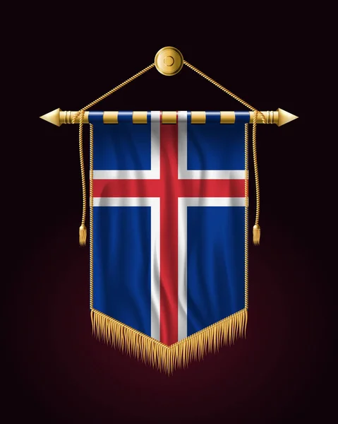 冰岛的旗子。节日垂直横幅。壁挂 — 图库矢量图片