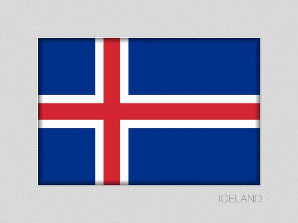 Vlajka Islandu. Poměr stran národní praporčík 2 až 3 na šedé — Stockový vektor