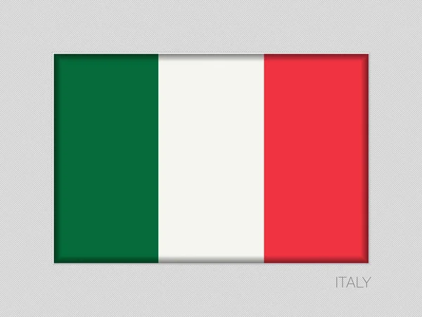 Flagge Italiens. Nationalfähnrich Seitenverhältnis 2 zu 3 auf grau — Stockvektor