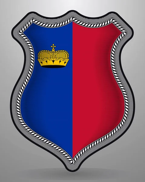 Bandiera del Liechtenstein. Badge vettoriale e icona — Vettoriale Stock