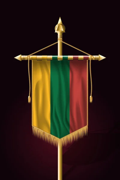 Vlag van Litouwen. Feestelijke verticale Banner. Wandkleden — Stockvector