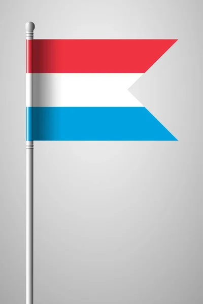 Vlajka Lucemburska. Státní vlajka na stožáru. Izolované Rozmr — Stockový vektor