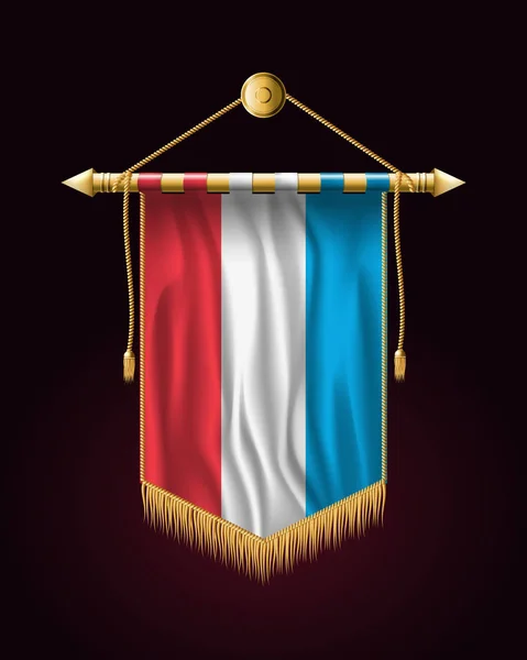 Flagge Luxemburgs. Festliche vertikale Fahne. Wandbehänge — Stockvektor