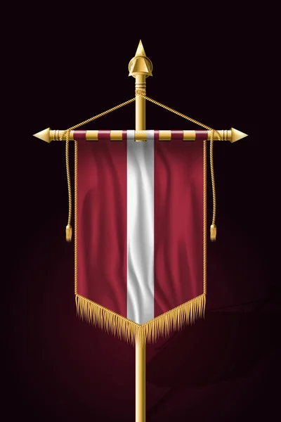 Bandiera della Lettonia. Bandiera verticale festiva. Appendini da parete — Vettoriale Stock