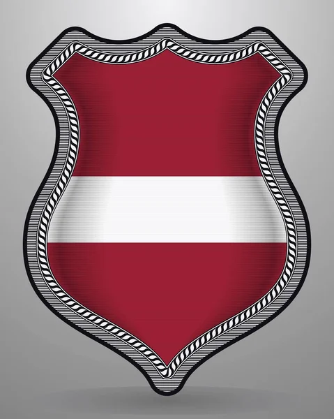 Bandera de Letonia. Insignia de Vector e Icono — Archivo Imágenes Vectoriales