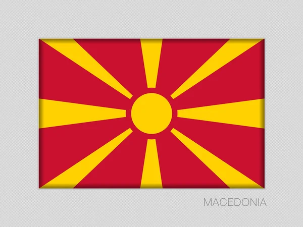 Makedonya Cumhuriyeti bayrağı. Ulusal Teğmen en boy oranı 2-3 gri — Stok Vektör
