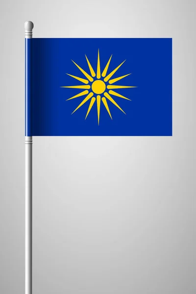 Die vergina sonne. mazedonische Flagge inoffizielle Version. Nationalhymne — Stockvektor