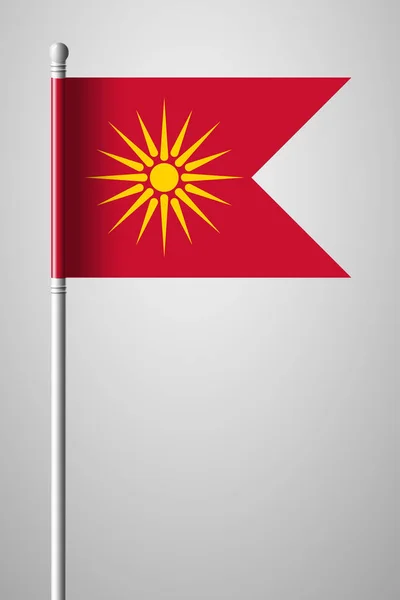 Історичні Прапор Республіки Македонія. Національний прапор на Flagp — стоковий вектор