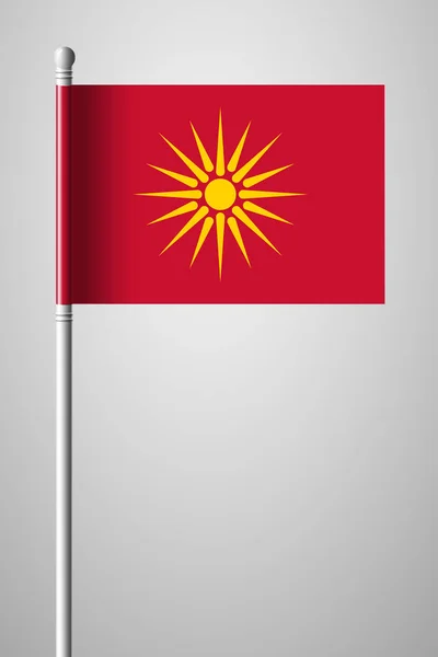 Makedonya Cumhuriyeti tarihi bayrağı. Flagp Ulusal bayrağını — Stok Vektör
