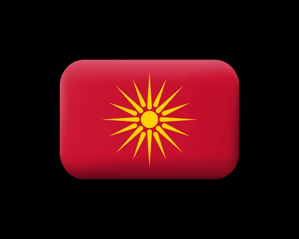 Bandera histórica de la República de Macedonia. Icono de vector con estera y — Vector de stock