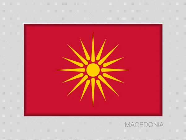 Bandera histórica de la República de Macedonia. Aspecto nacional del alférez — Vector de stock