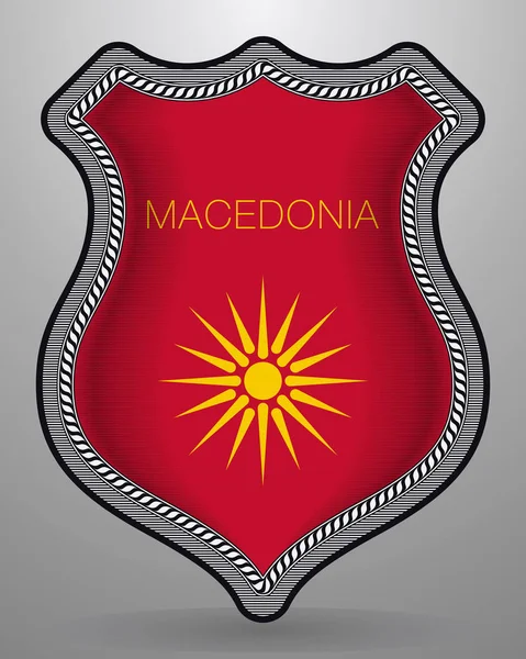 Bandeira Histórica da República da Macedônia. Distintivo do vetor e ícone —  Vetores de Stock