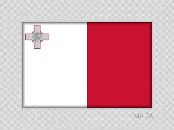 Bandera de Malta. Ratio Nacional de Aspecto de Alférez 2 a 3 en Gris — Archivo Imágenes Vectoriales