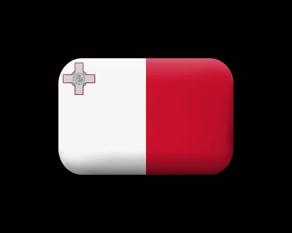 몰타의 국기입니다. 헝 클 어진된 벡터 아이콘 버튼을. 직사각형 모양 — 스톡 벡터