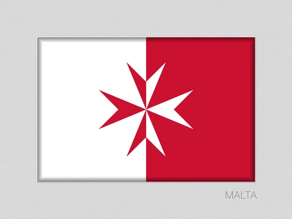Bandiera di Malta. Versione con croce maltese. Guardiamarina nazionale Aspec — Vettoriale Stock