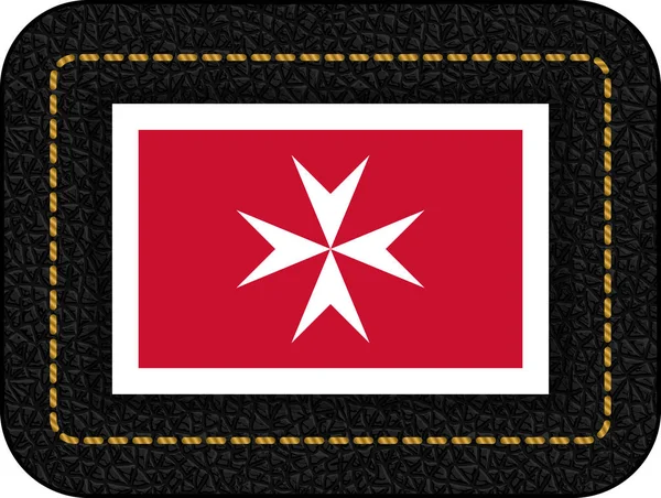 Flag of Malta. Version with Maltese Cross. Vector Icon on Black — Stock Vector