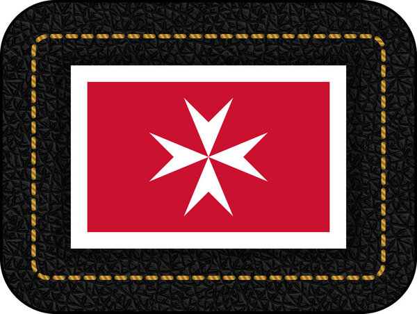 Flag of Malta. Version with Maltese Cross. Vector Icon on Black 