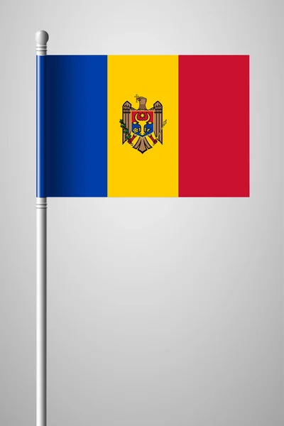 Σημαία της Μολδαβίας. Εθνική σημαία στο κοντάρι της σημαίας. Απομονωμένες Illustratio — Διανυσματικό Αρχείο
