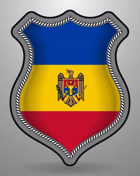 Bandera de Moldavia. Insignia de Vector e Icono — Archivo Imágenes Vectoriales