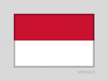 Monaco bayrağı. Ulusal Teğmen en boy oranı 2-3 gri