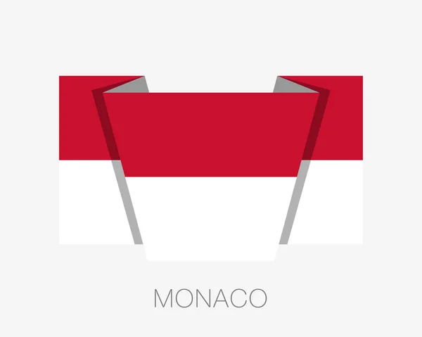 モナコの旗。フラット アイコンと国の名前の旗を振って — ストックベクタ