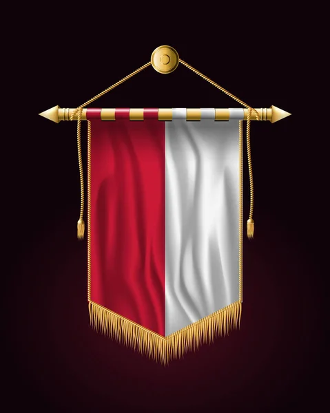 Flag of Monaco. Festive Vertical Banner. Wall Hangings — Stock Vector