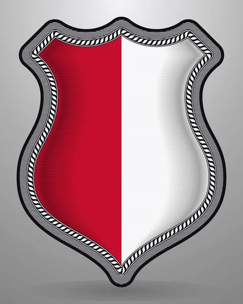 Flag of Monaco. Vector Badge and Icon — Stock Vector