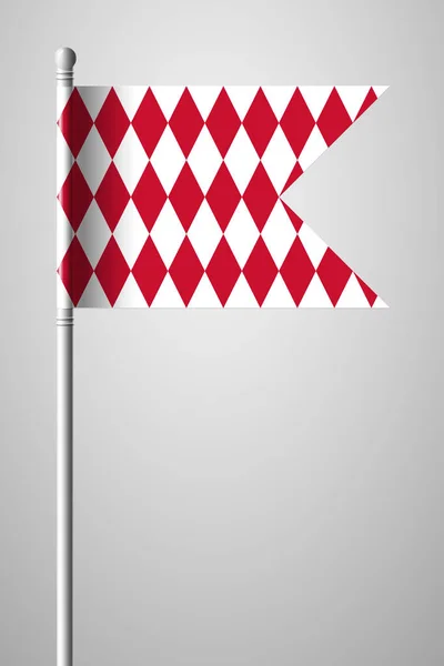 Bandiera di Monaco. Versione di design alternativo. Bandiera nazionale sulla bandiera — Vettoriale Stock