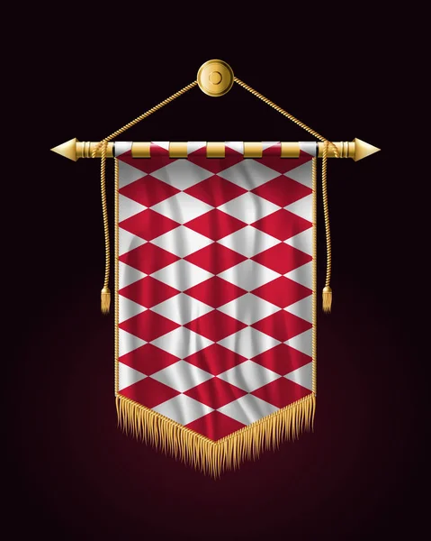 Flagge von Monaco. alternative Ausführungsvariante. Festliche vertikale Fahne — Stockvektor