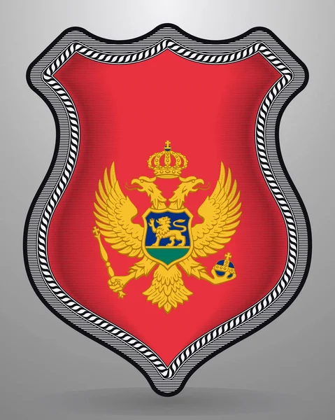 Bandera de Montenegro. Insignia de Vector e Icono — Vector de stock